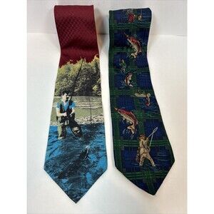 Lot Of 2 Vintage Fishing Ties - Surrey, Field And Stream
